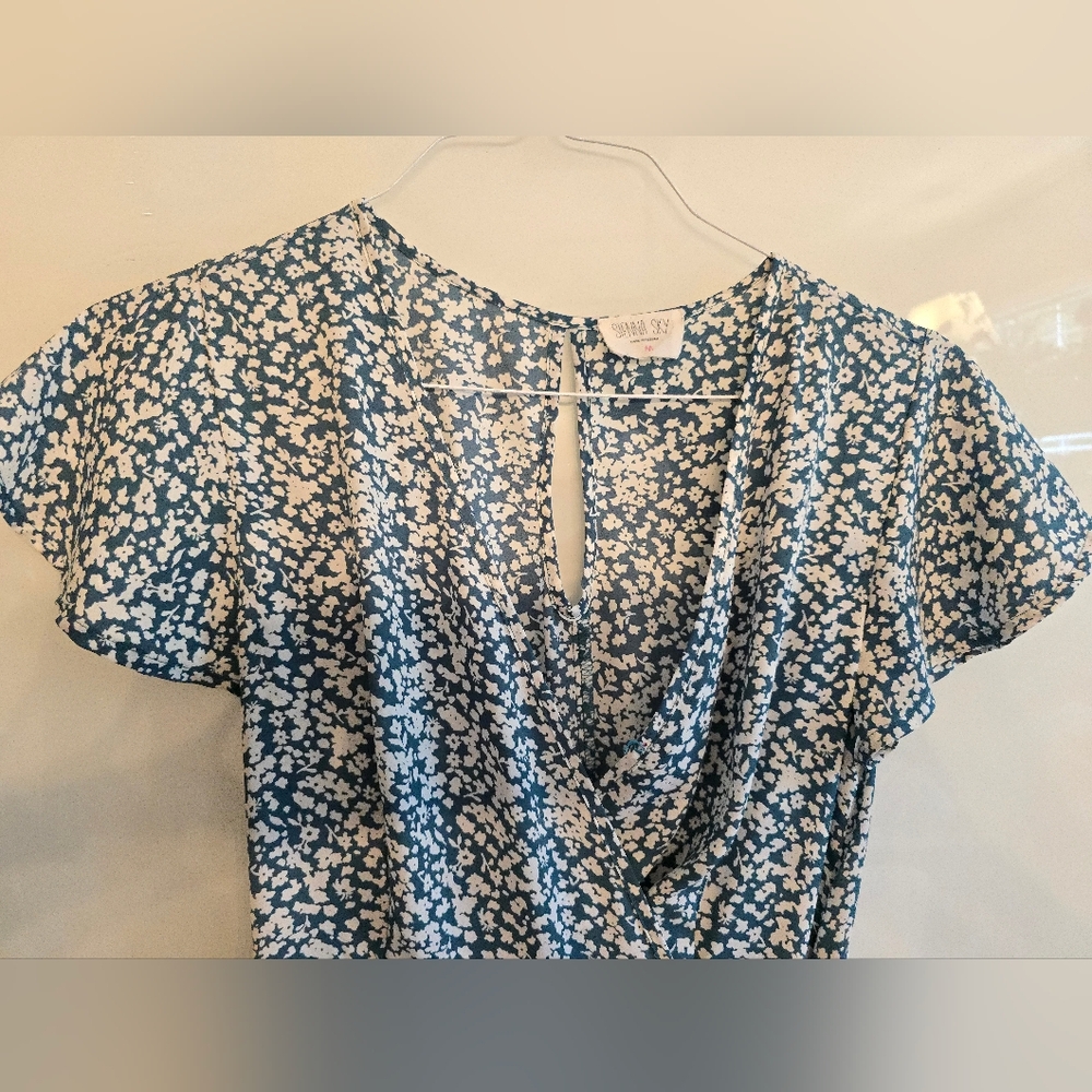 Floral Blue Women's Dress